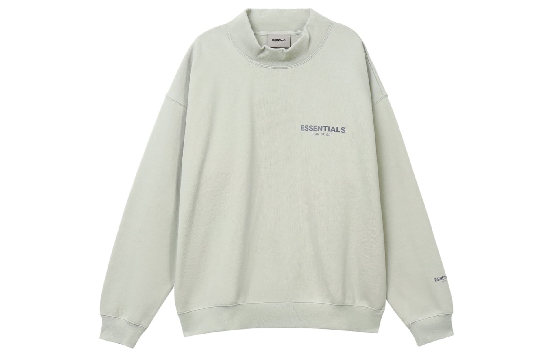 Кофта Fear of God Essentials FW21 Mock Neck Sweatshirt GreenConcrete Logo - изображение 1
