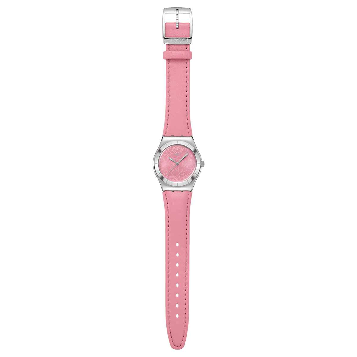 Часы Swatch Quartz Механизм Унисекс Часы Розовый Циферблат Искусственная кожа Шнуровка - изображение 2