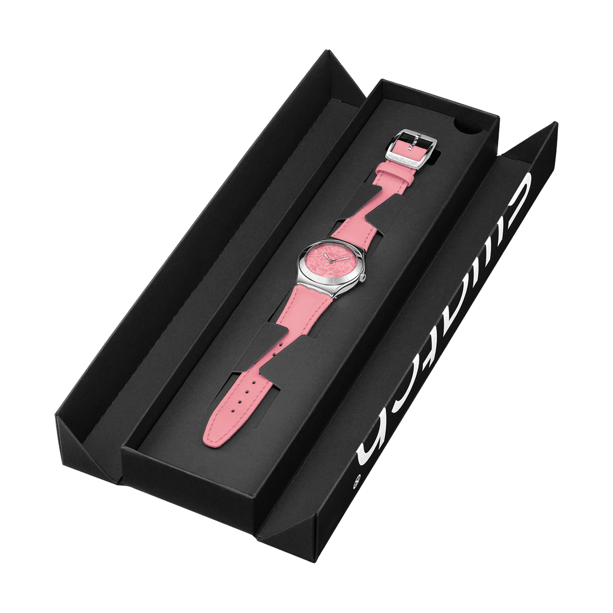 Часы Swatch Quartz Механизм Унисекс Часы Розовый Циферблат Искусственная кожа Шнуровка - изображение 4