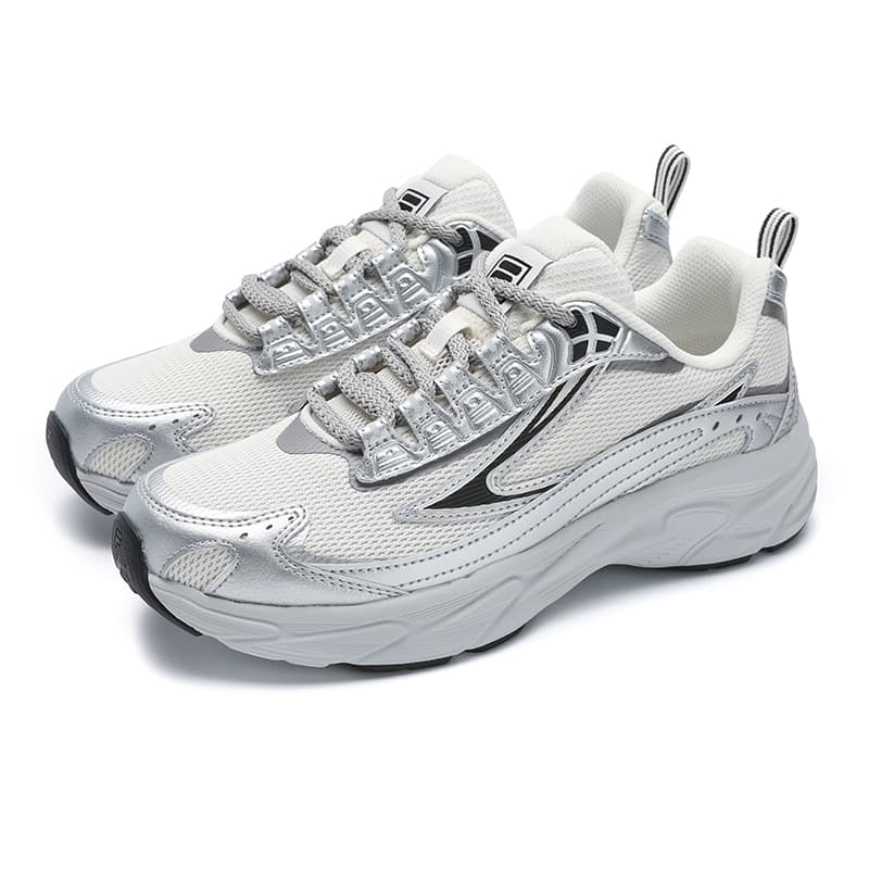 Кроссовки для бега FILA VERDICT Текстиль Синтетическая кожа Низкие беговые кроссовки Женские Белые Серебряные - изображение 3