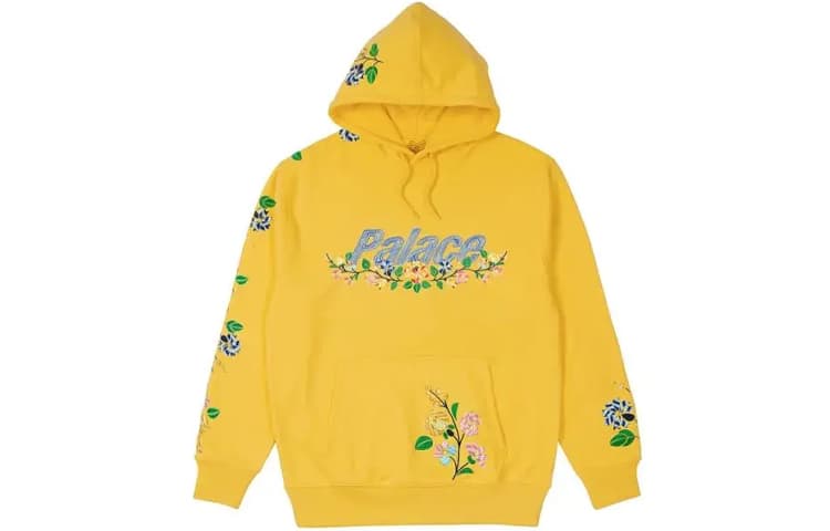 Худи PALACE FW21 Flower Stitch Hood Yellow - изображение 1
