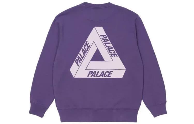 Худи PALACE FW21 Slub Crew Purple Logo - изображение 1