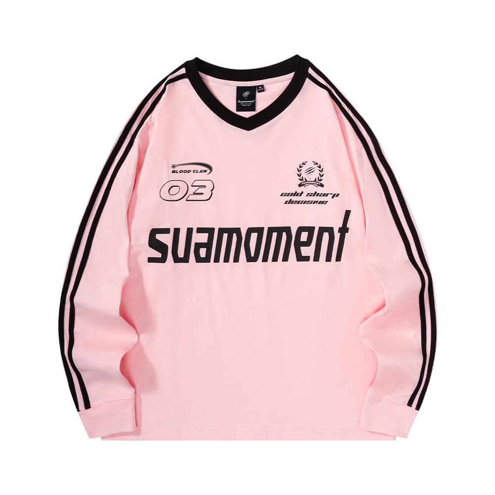 Футболка Suamoment Длинный рукав T-рубашка Sports Casual Свободный крой Топ Унисекс - изображение 3