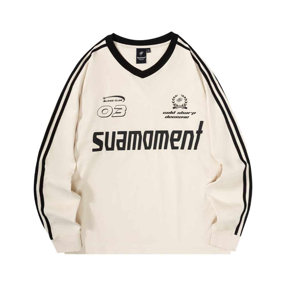 Футболка Suamoment Длинный рукав T-рубашка Sports Casual Свободный крой Топ Унисекс - изображение 5