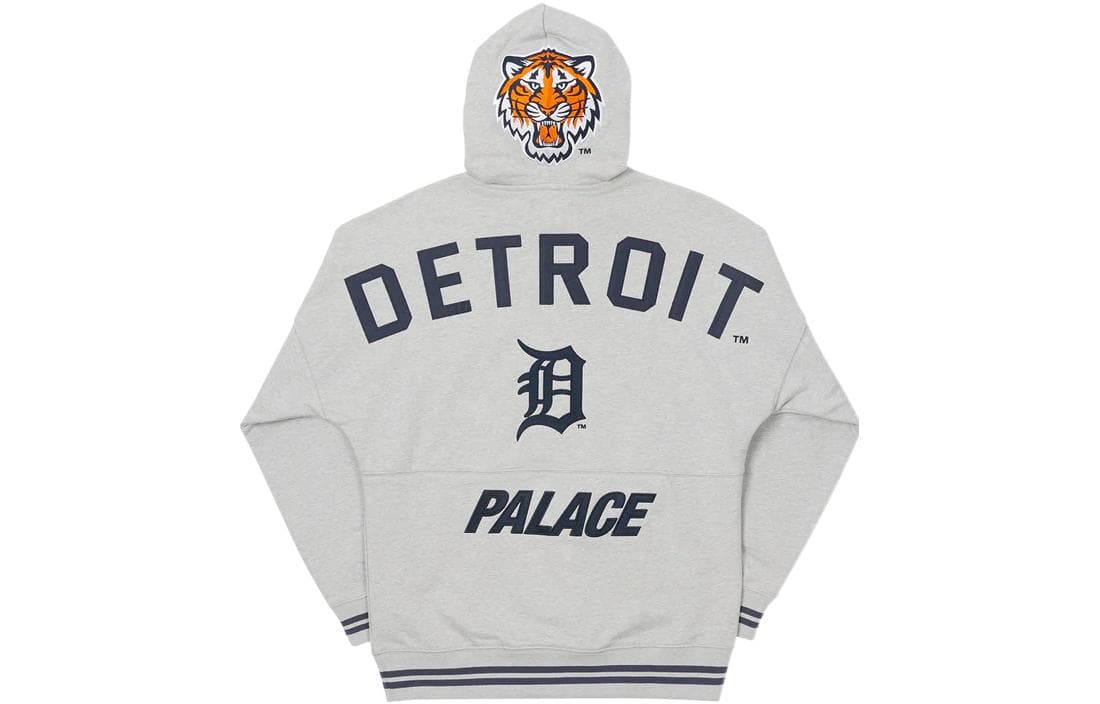 Худи PALACE x New Era Detroit Tigers New Era Drop Shoulder Hood Grey Marl - изображение 1