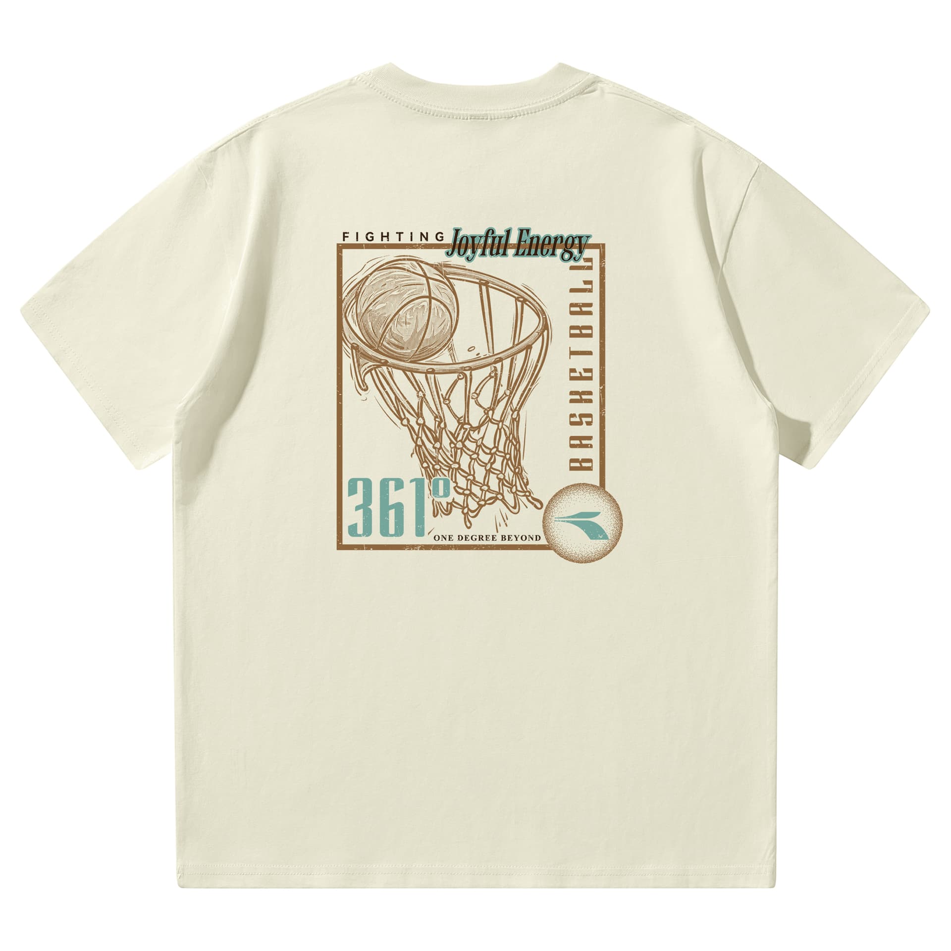 Футболка 361° T-Shirt Унисекс Песочно-коричневый Белый - изображение 1