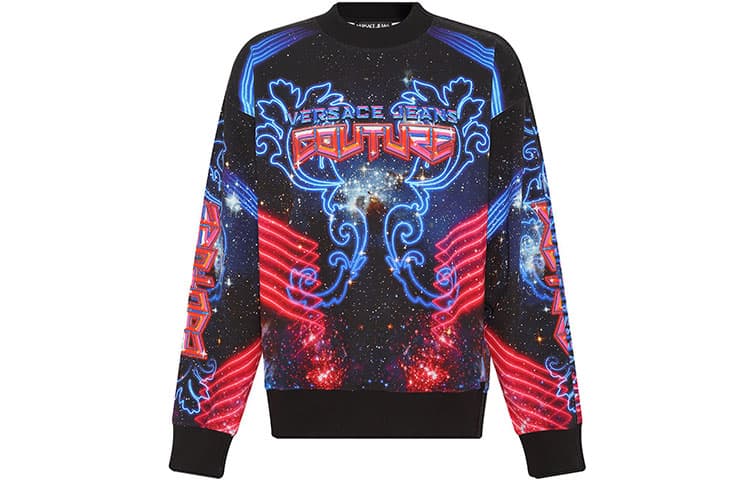 Кофта Versace Jeans Couture FW22 Letter Print Sweatshirt Black - изображение 1
