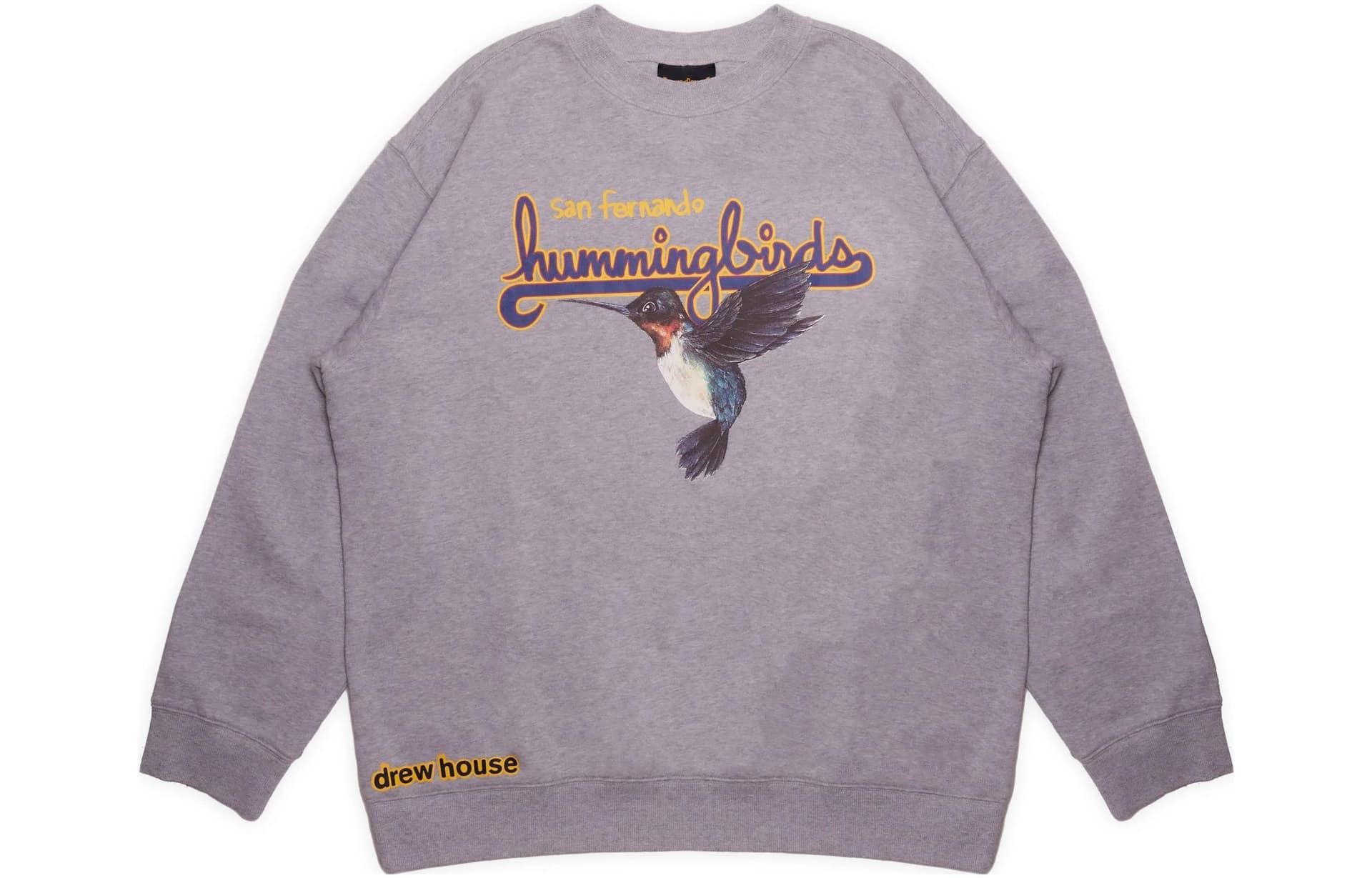 Худи Drew House FW22 hummingbirds logo Crewneck Heather Grey Logo - изображение 1