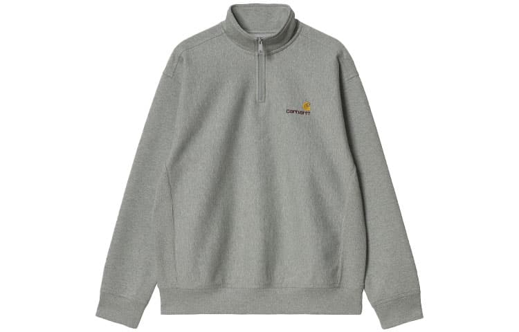 Кофта Carhartt WIP Half Zip American Script Sweatshirt Grey - изображение 1