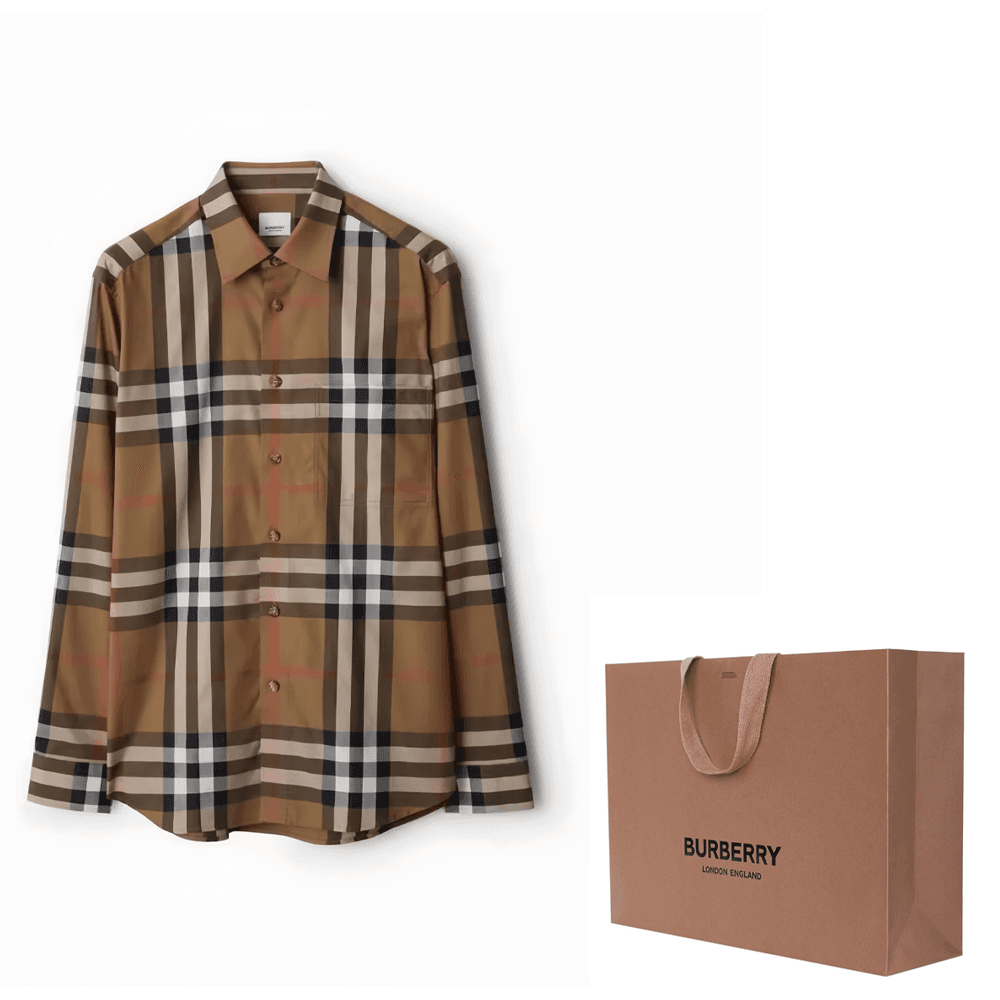 Рубашка Burberry Коричневые Мужские Рубашки - изображение 2