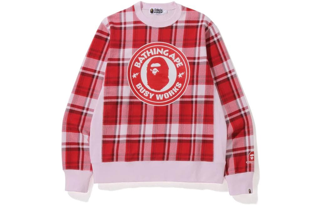 Худи BAPE Check Gift Busy Works Crewneck - изображение 1