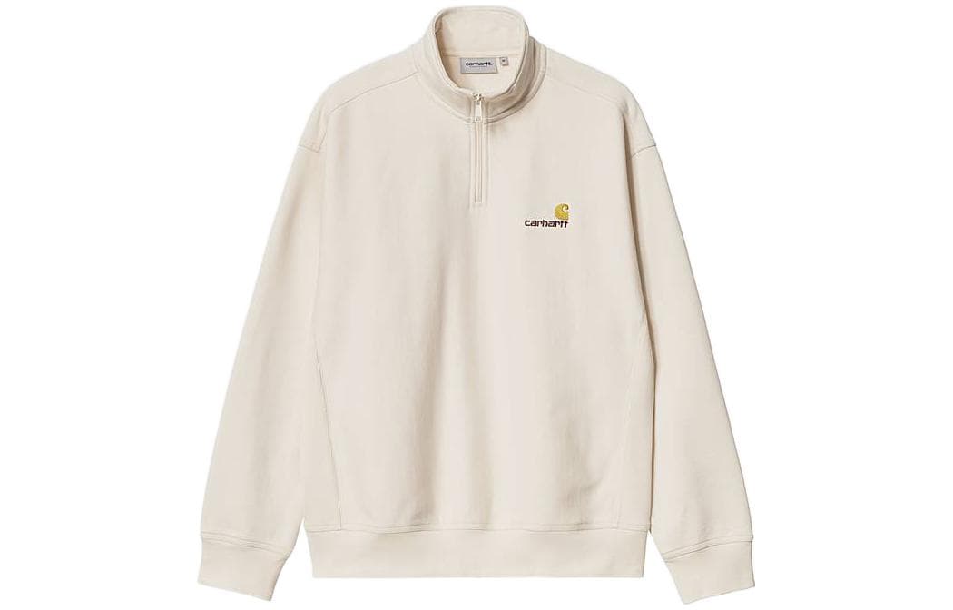 Кофта Carhartt WIP Half Zip American Script Sweatshirt Natural Logo - изображение 1
