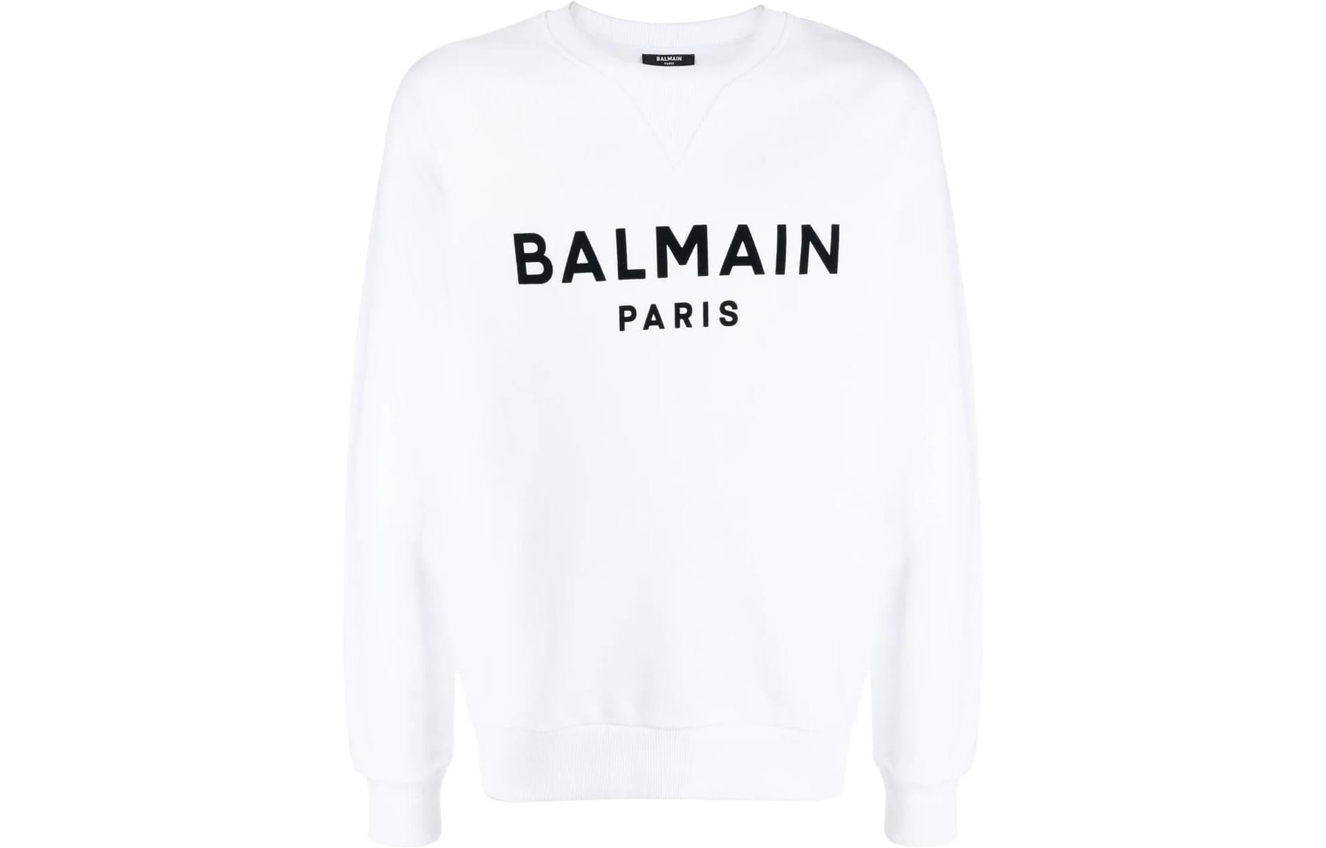 Кофта Balmain SS22 Logo Raglan Sweatshirt White