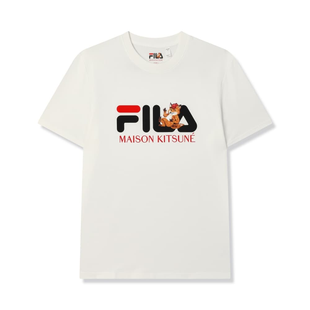 Футболка fila X MAISON KITSUNE Little Fox T Рубашка Мужской Облачный белый - изображение 1