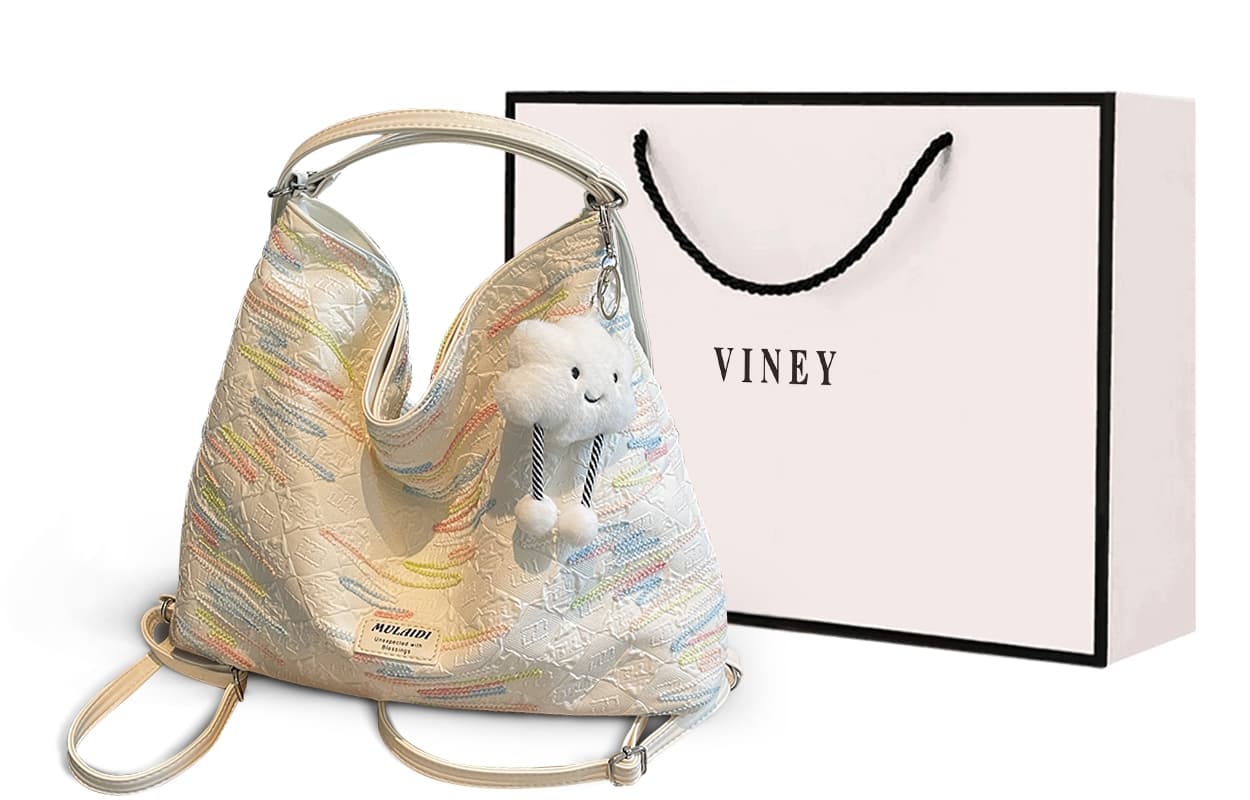 Рюкзак VINEY Сумка через плечо из ткани Tote стандартная (стандартная) женская экрю - изображение 1