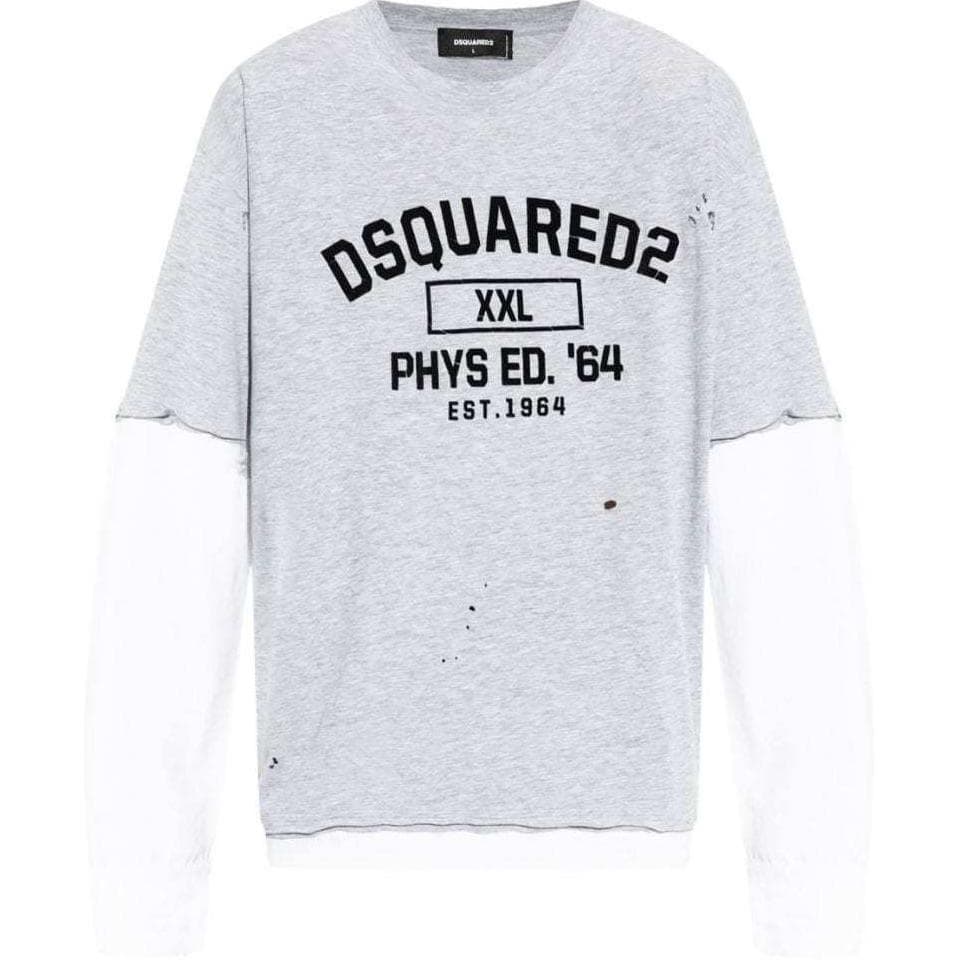 Футболка DSQUARED 2 SS24 T Рубашка Мужской Светло-серый - изображение 1