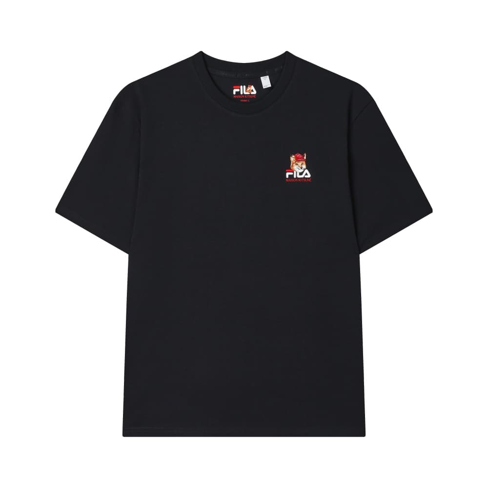 Футболка fila X MAISON KITSUNE Little Fox T Рубашка Унисекс Легендарный синий - изображение 2