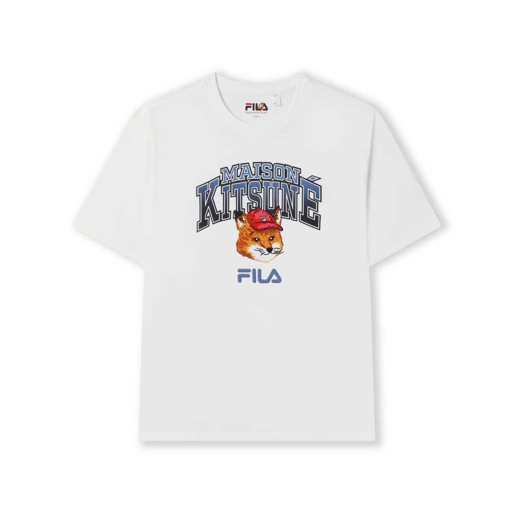 Футболка FILA X MAISON KITSUNE Little Fox T Рубашка Унисекс Облачный Белый - изображение 1
