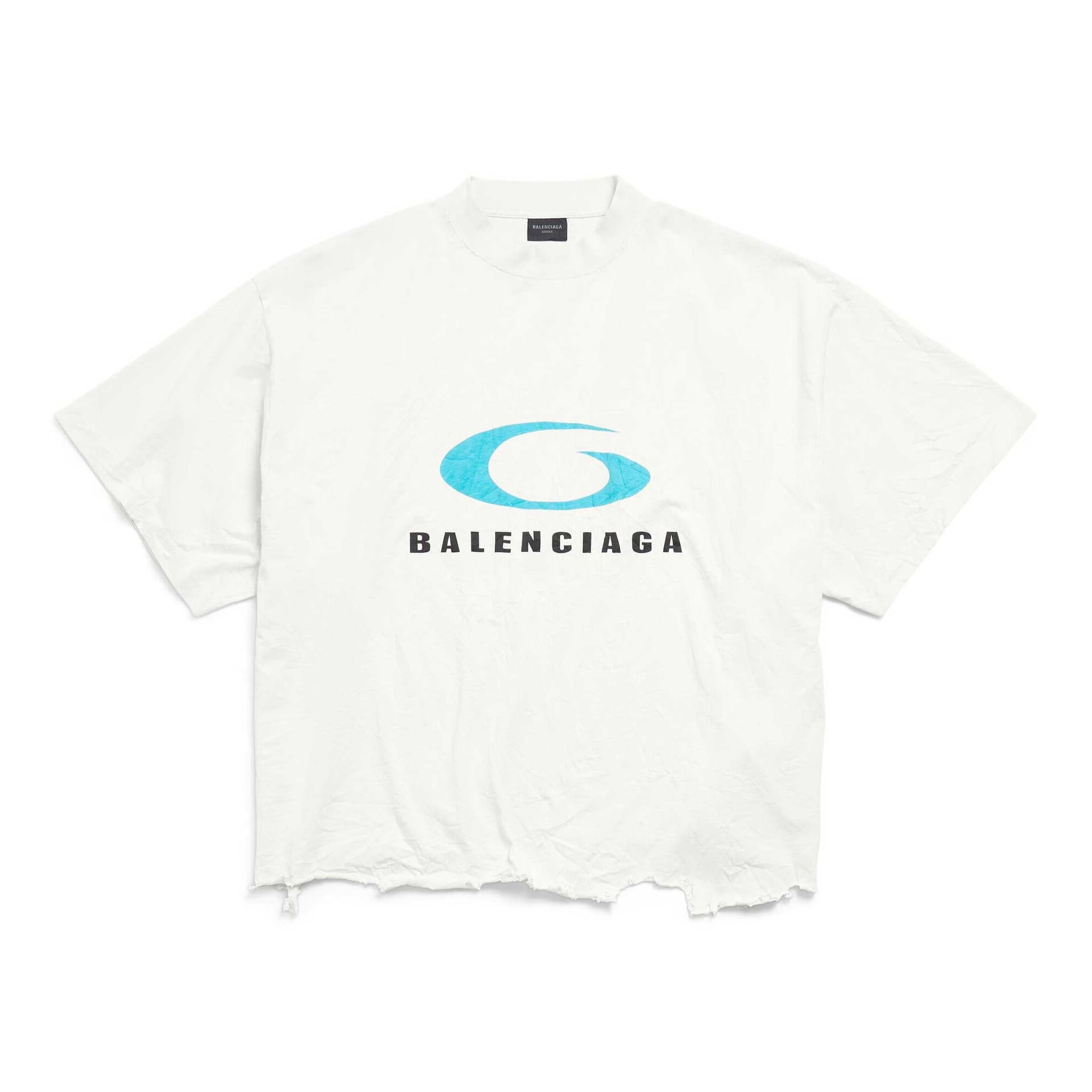 Футболка Balenciaga T-рубашка свободного кроя унисекс белая - изображение 1