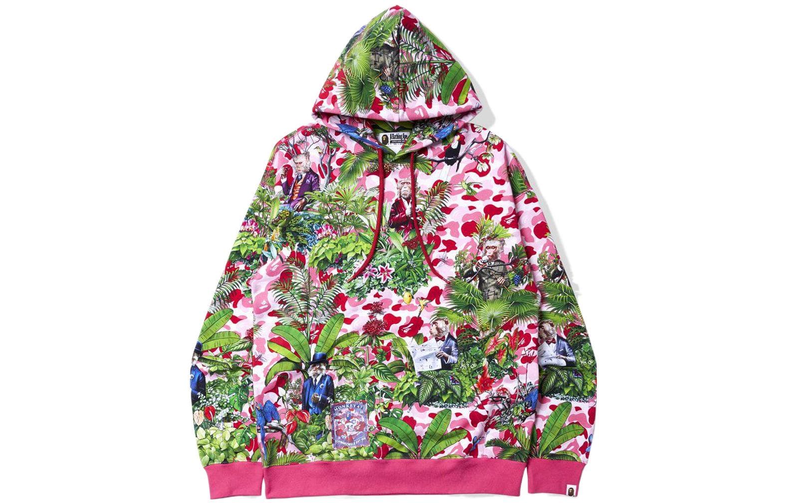 Худи A BATHING APE x MONKEY 47 Pullover Hoodie Pink - изображение 3