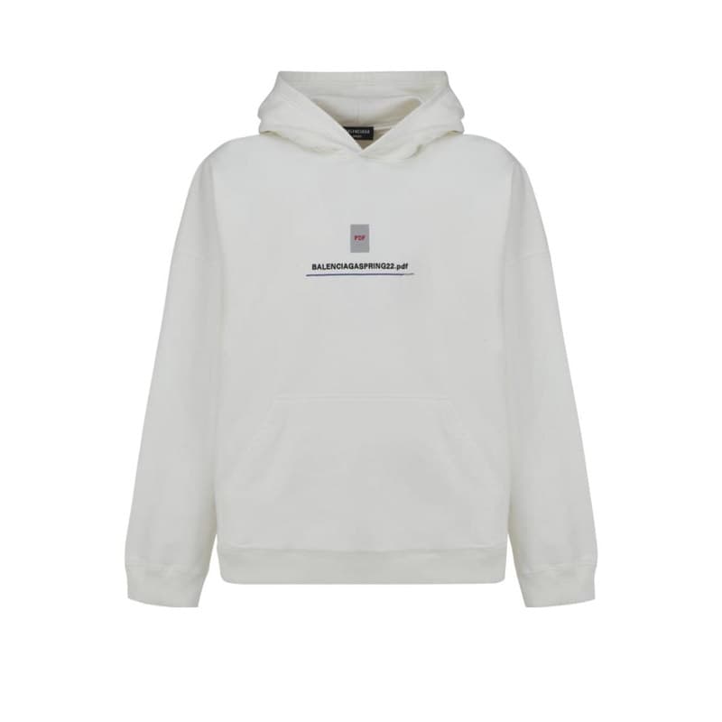 Кофта Balenciaga SS22 Logo Print Sweatshirt White - изображение 1