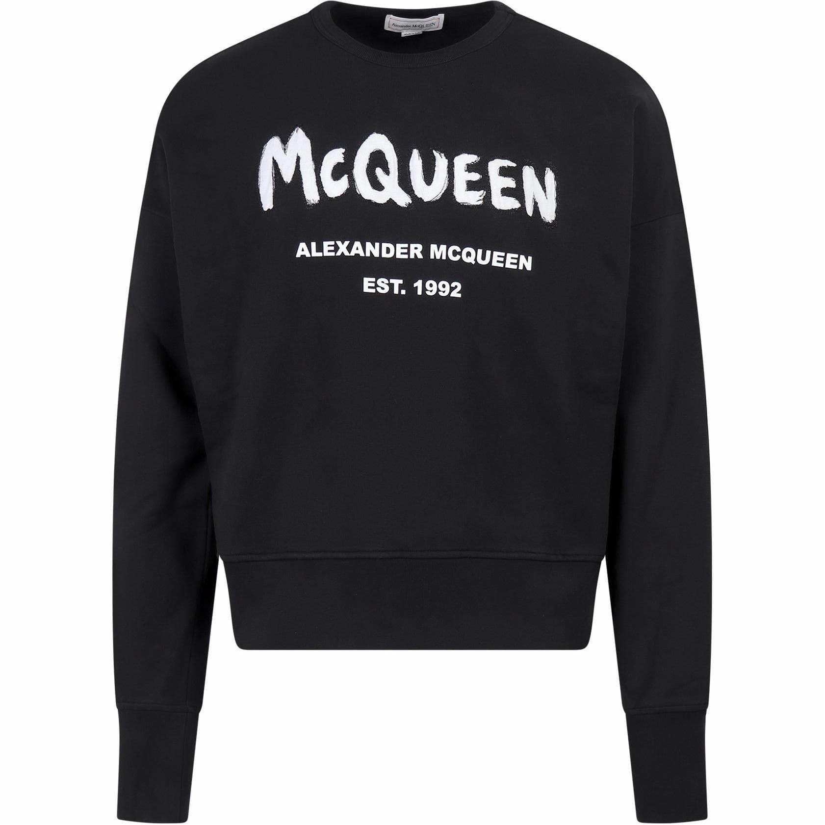 Кофта Alexander McQueen SS22 Logo Crewneck Sweatshirt Black