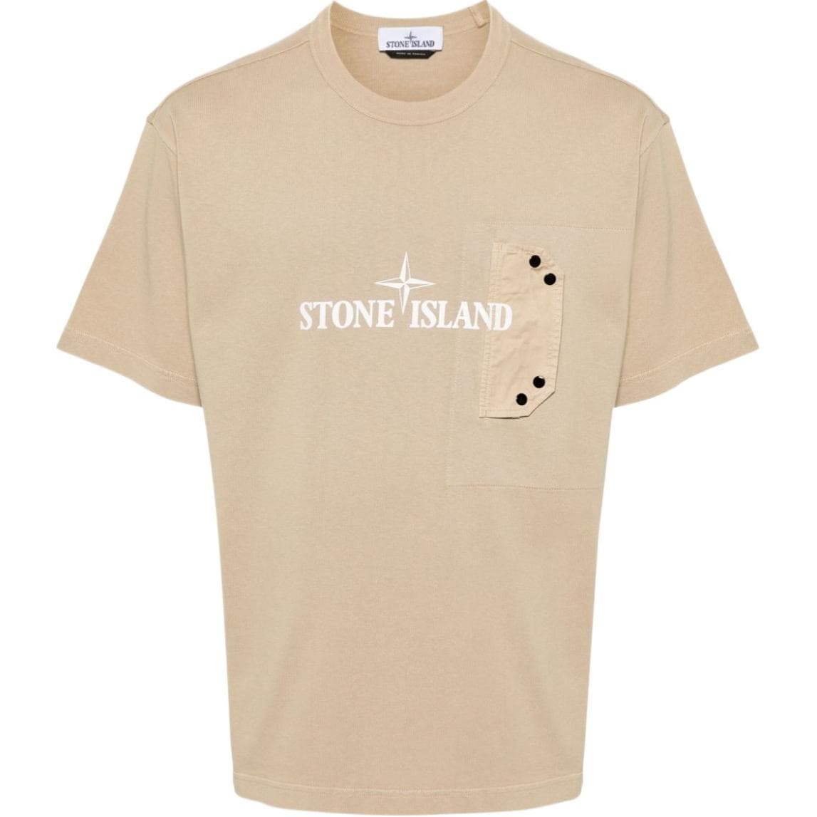 Футболка STONE ISLAND T-Рубашка Мужская Бежевая - изображение 1