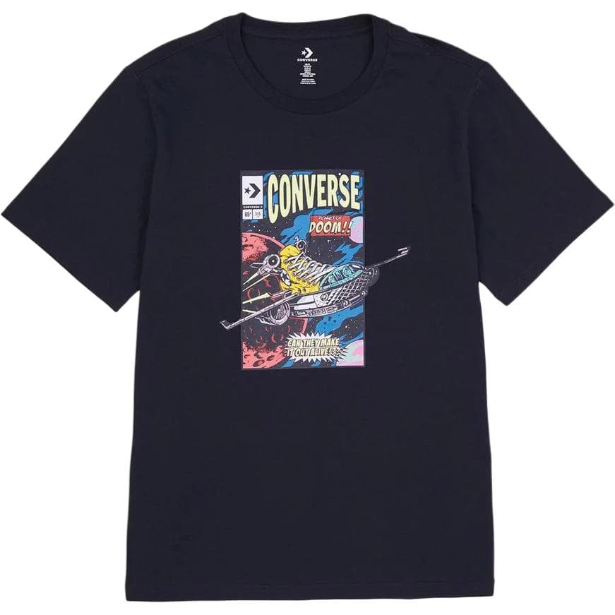 Футболка Converse Comic Cover Mens Black T-shirt with comic print, круглый вырез, пуловер, короткий рукав - изображение 1