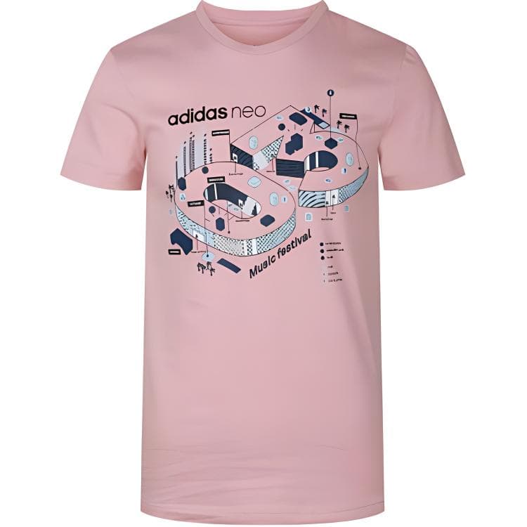 Футболка ADIDAS NEO FAVES Tee T-Shirt Мужская Розовая - изображение 1