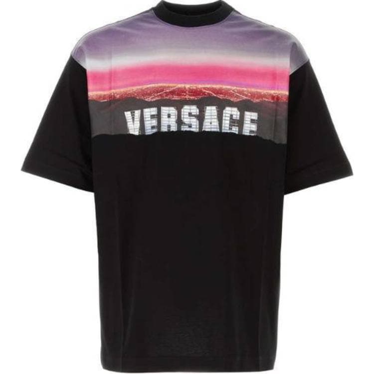 Футболка VERSACE Мужские черные T-рубашки - изображение 1