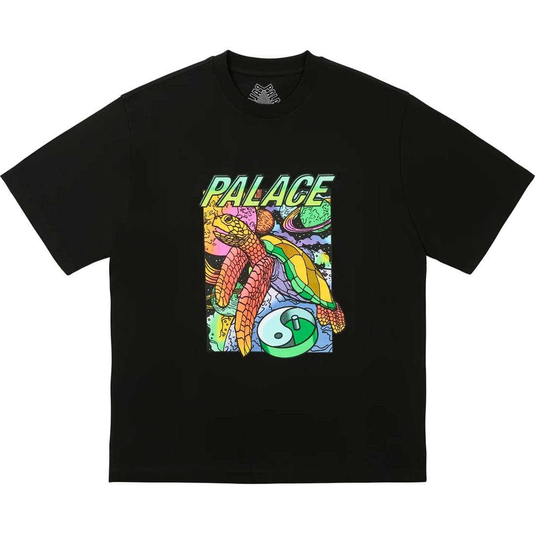 Футболка PALACE FW24 DMT T-SHIRT Футболка с круглым вырезом и принтом в виде черепахи и букв, унисекс, черный - изображение 1
