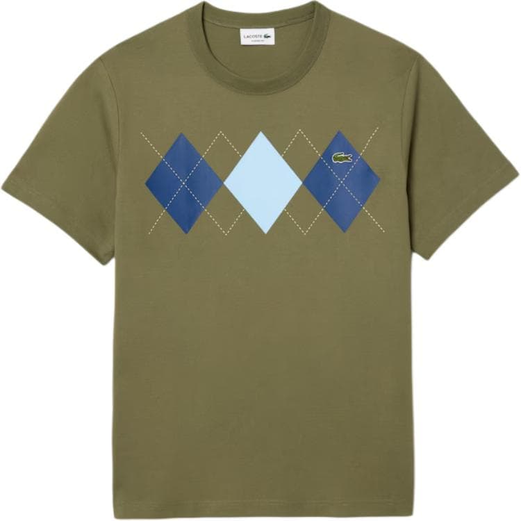 Футболка LACOSTE T-рубашка мужская хаки зеленая - изображение 1