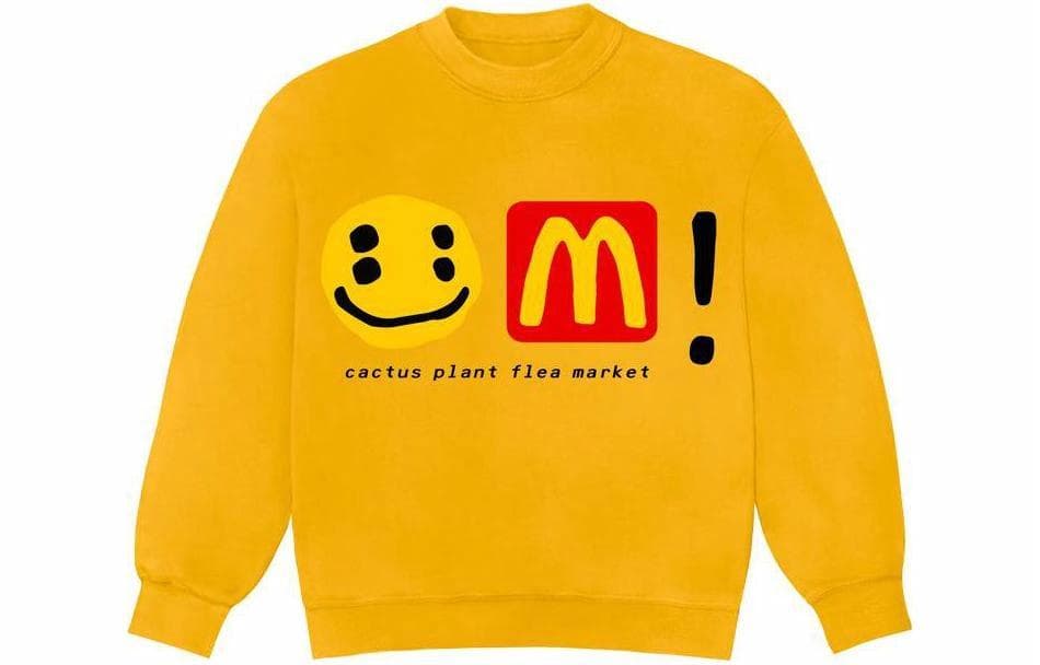 Кофта Cactus Plant Flea Market x McDonald's Logo Print Sweatshirt Yellow - изображение 1
