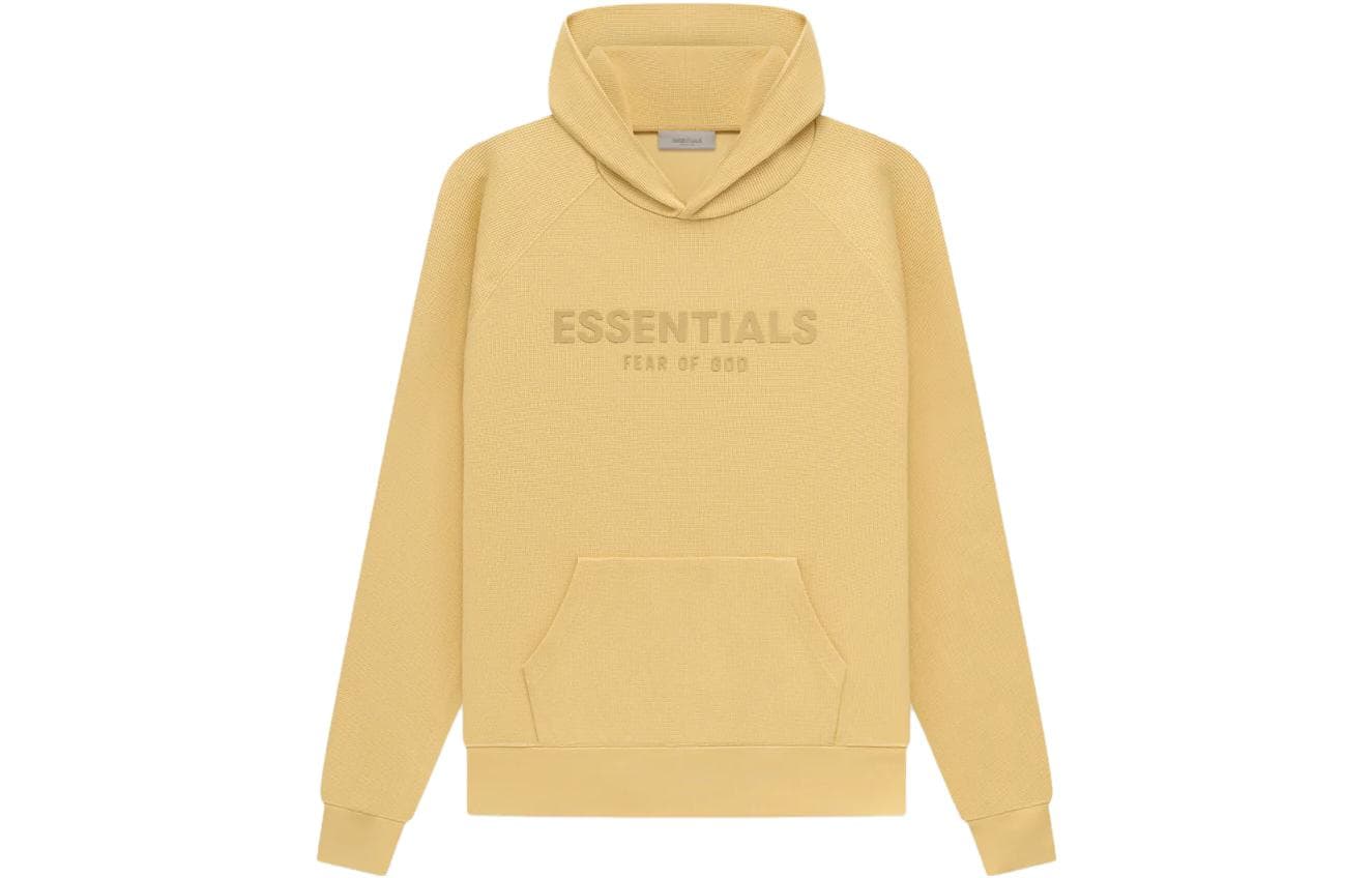 Худи Fear of God Essentials SS23 Waffle Raglan Hoodie Light Tuscan Logo - изображение 1