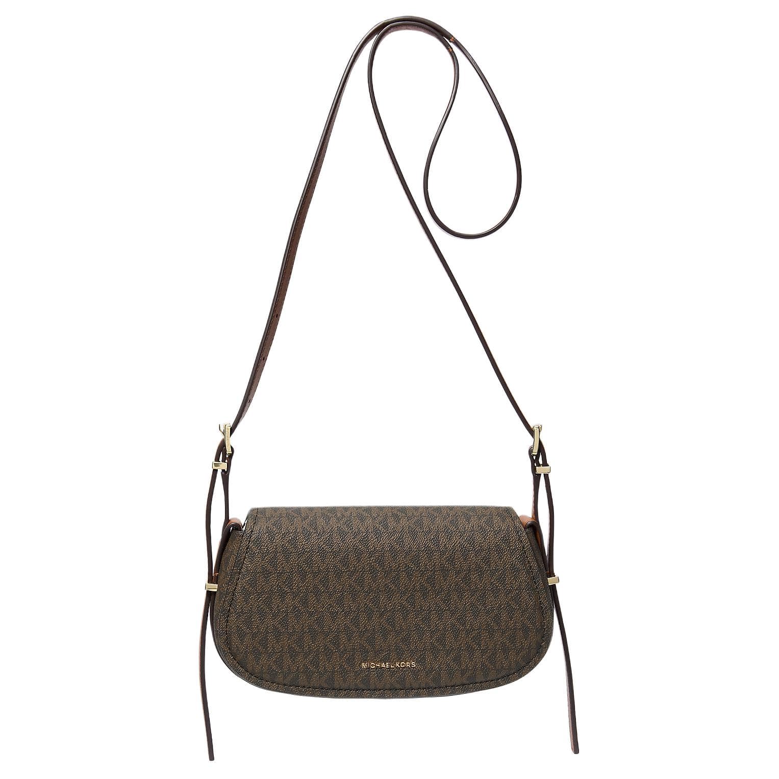 Сумка через плечо MICHAEL KORS Lydia Покрытый холст Сумка через плечо Маленькая Женская Коричневая и Желтая - изображение 1