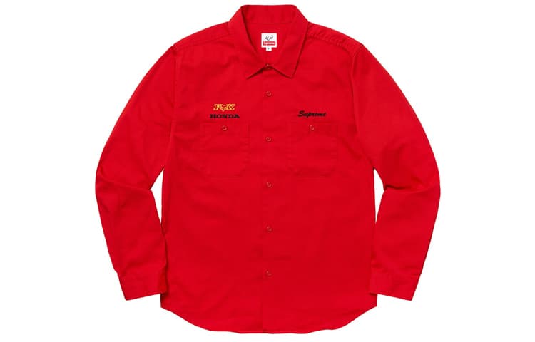 Рубашка Supreme x Honda x Fox Racing Work Shirt Red - изображение 1