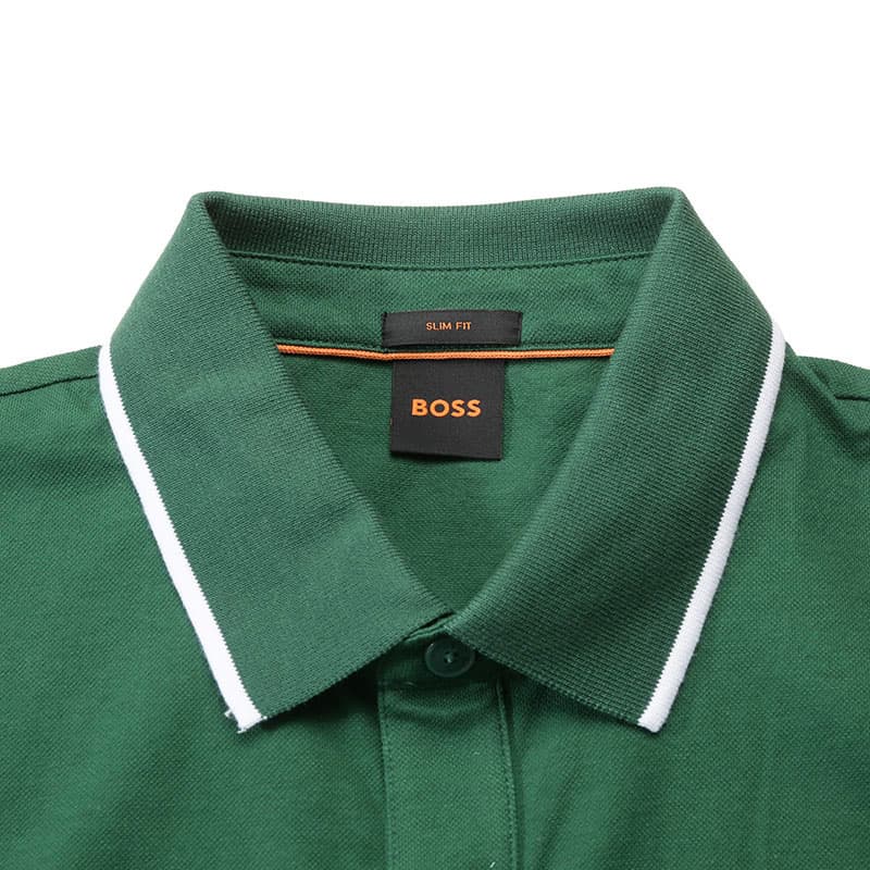 Поло HUGO BOSS SS25 Поло Облегающий крой Мужской Горох Зеленый - изображение 4