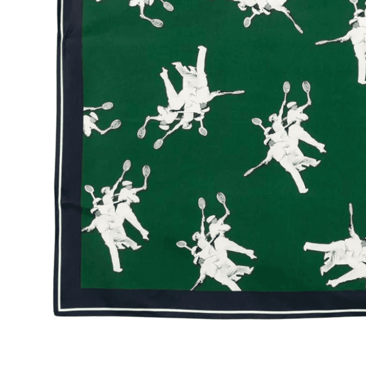 Платок LACOSTE Оригинальный дизайн Шелковые шарфы Женские Темно-зеленый - изображение 3