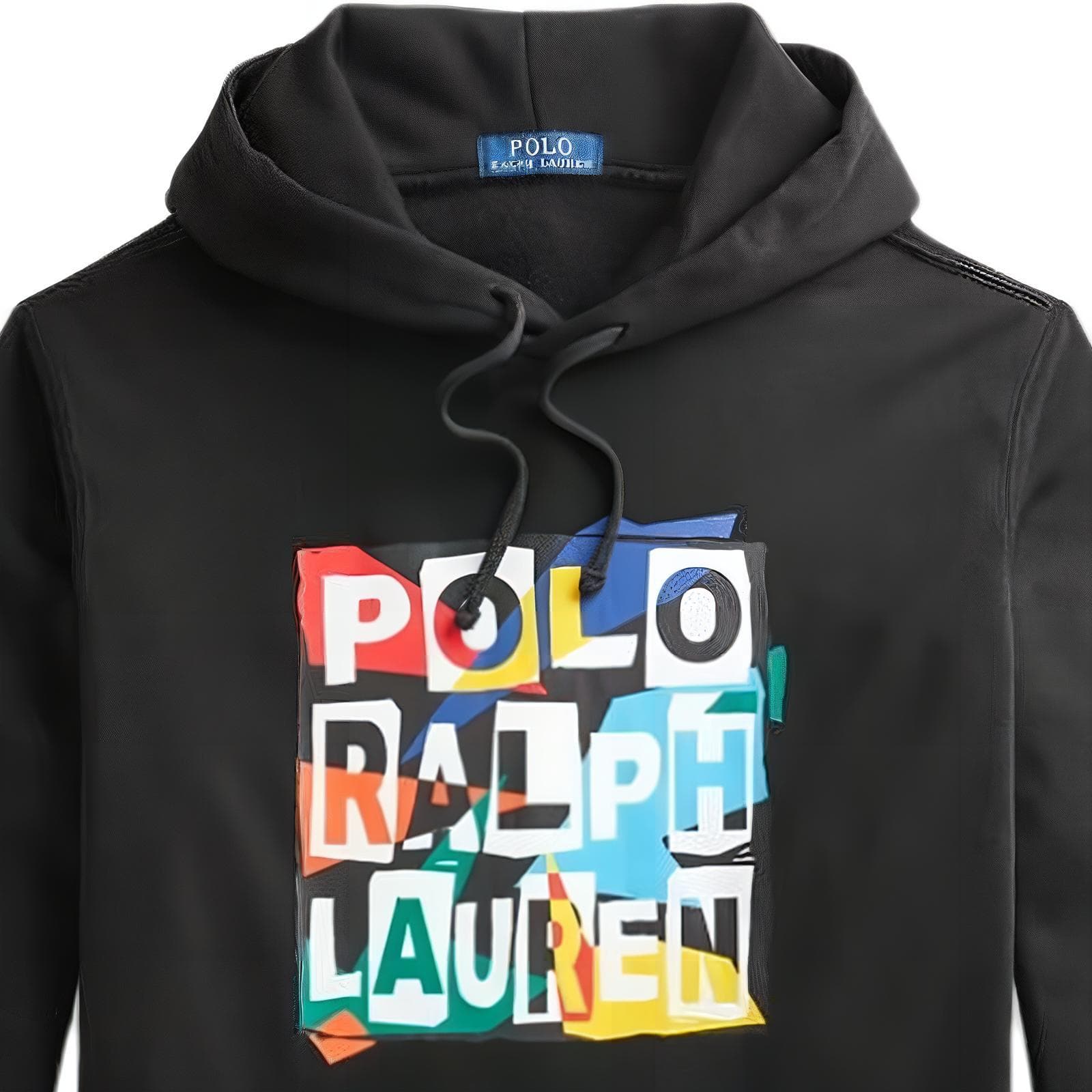 Худи Polo Ralph Lauren SS22 Флисовая подкладка капюшон узор с пони Толстовка унисекс черный - изображение 3