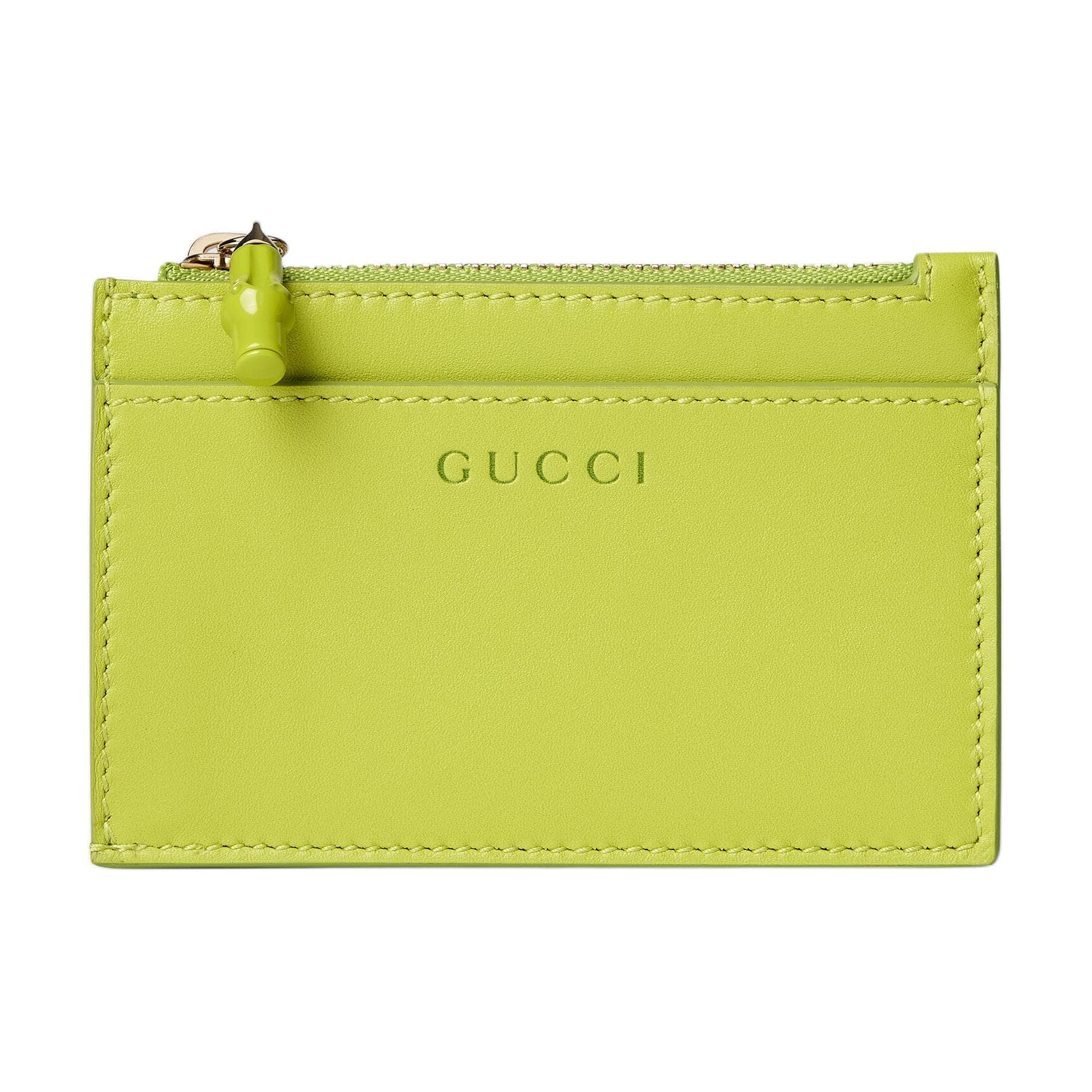 Картхолдер Gucci Гладкая кожа Визитницы Женские Ярко-зеленый - изображение 1