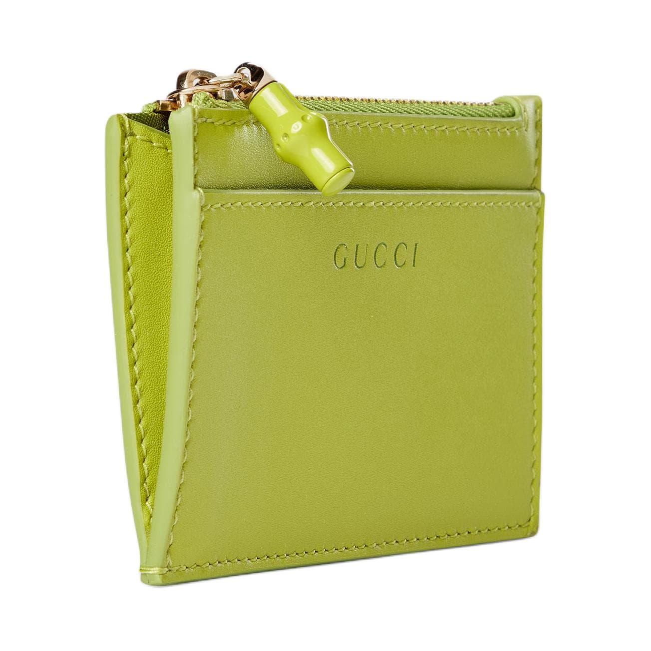 Картхолдер Gucci Гладкая кожа Визитницы Женские Ярко-зеленый - изображение 2