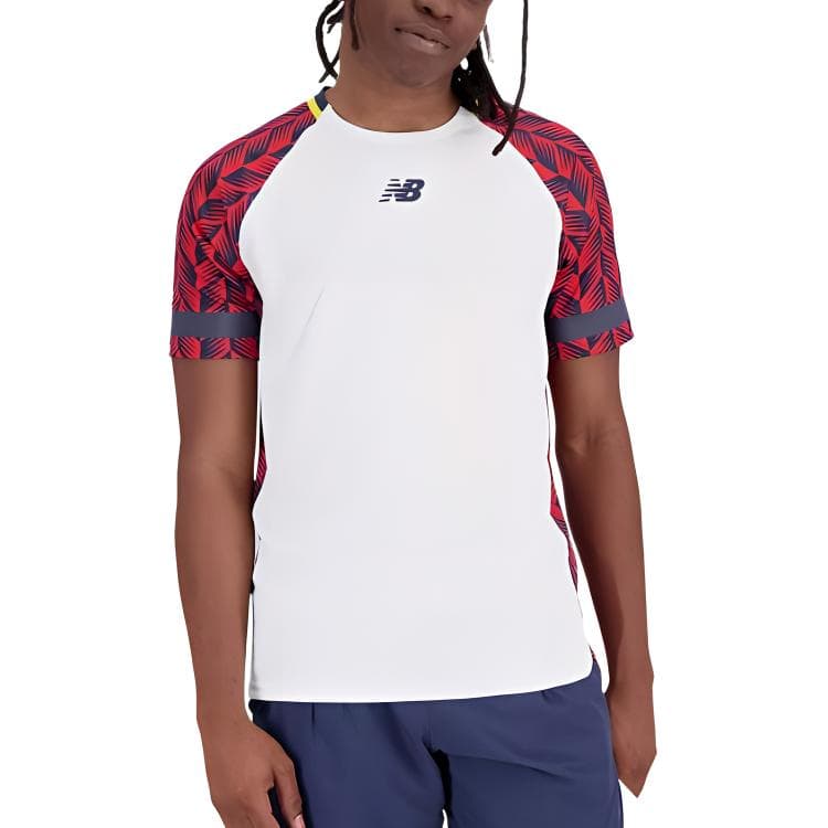 Футболка New Balance T-Shirt Мужской Красный Белый - изображение 1