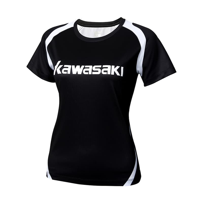 Kawasaki Летняя однотонная облегающая футболка для бадминтона женская - изображение 2
