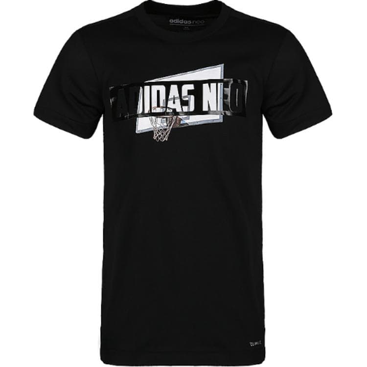 Футболка ADIDAS NEO Мужские Черные T-рубашки - изображение 1