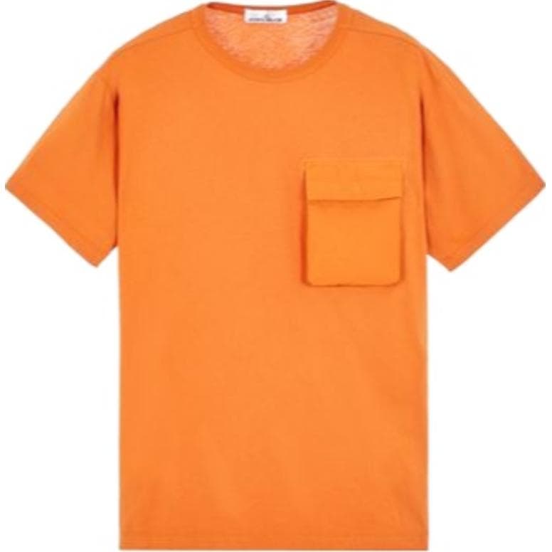 Футболка STONE ISLAND T-рубашка мужская оранжевая - изображение 1