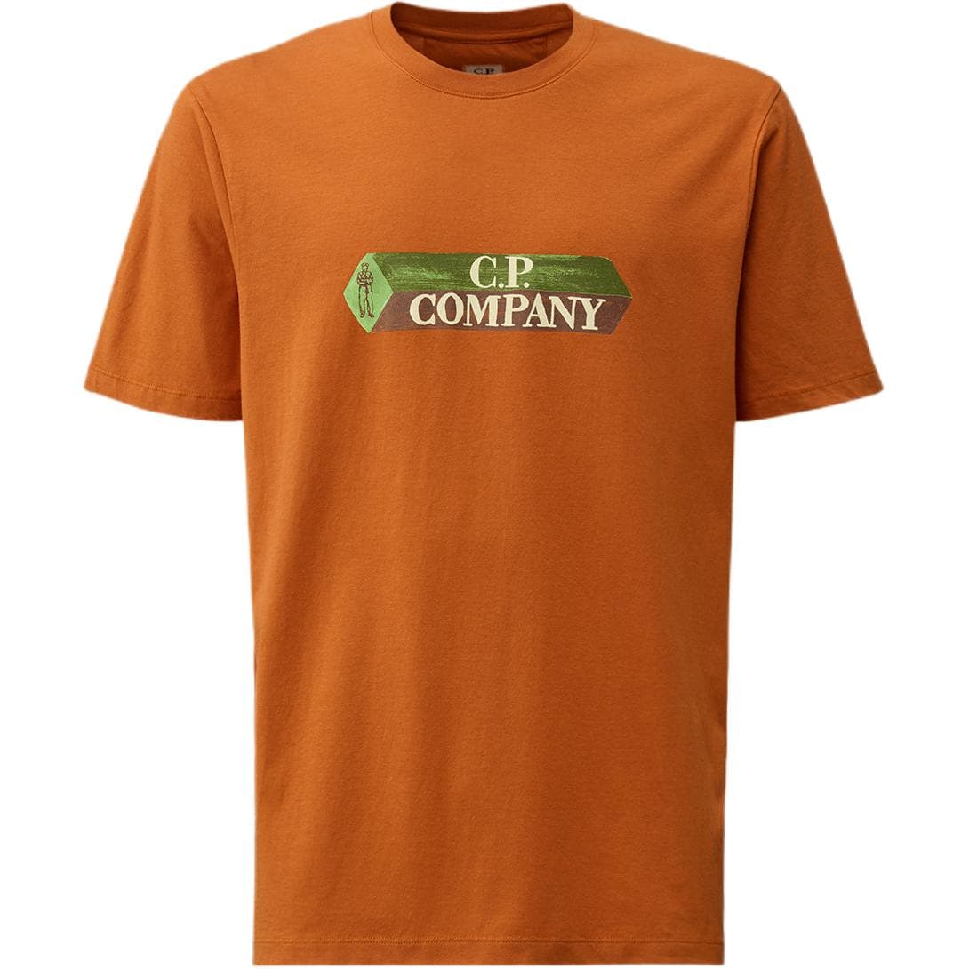Футболка C.P.Company FW24 T-Shirt Мужская Mumbai Коричневый - изображение 1
