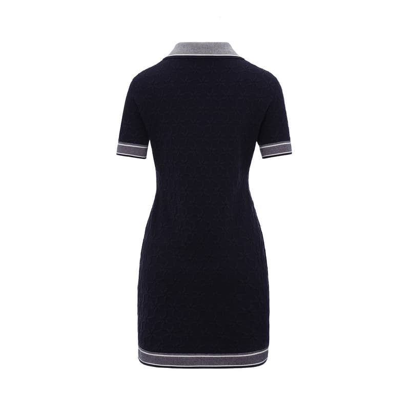 Платье LI NING 1990 Classic Collection Короткий Sleeved Платье Женские Темно-морской синий - изображение 2