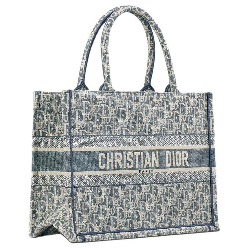 Сумка DIOR Classic D Embroidered Tote Bag Medium Blue - изображение 2