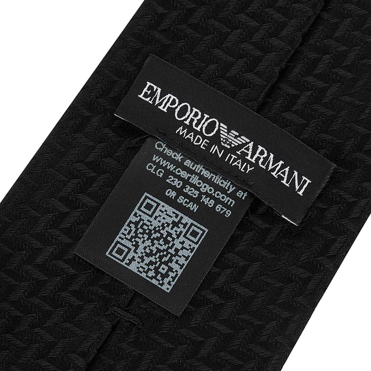Галстук EMPORIO ARMANI Шелковые галстуки из тутового шелка мужские черные - изображение 6