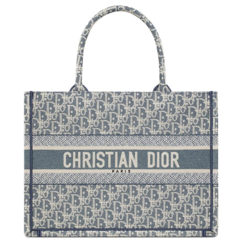 Сумка DIOR Classic D Embroidered Tote Bag Medium Blue - изображение 1